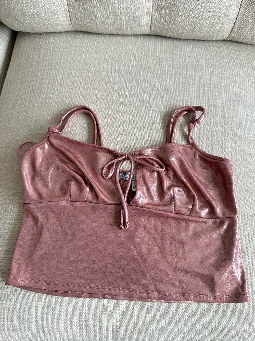 Urban Outfitters Shimmery Rose Tie-Front Camisole